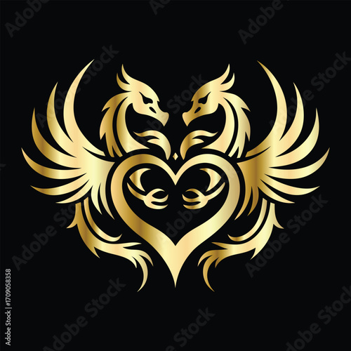 
phoenix head logo design vector template. Luxury heraldic phoenix symbol. Phoenix Bird Wings Logo Design Template.