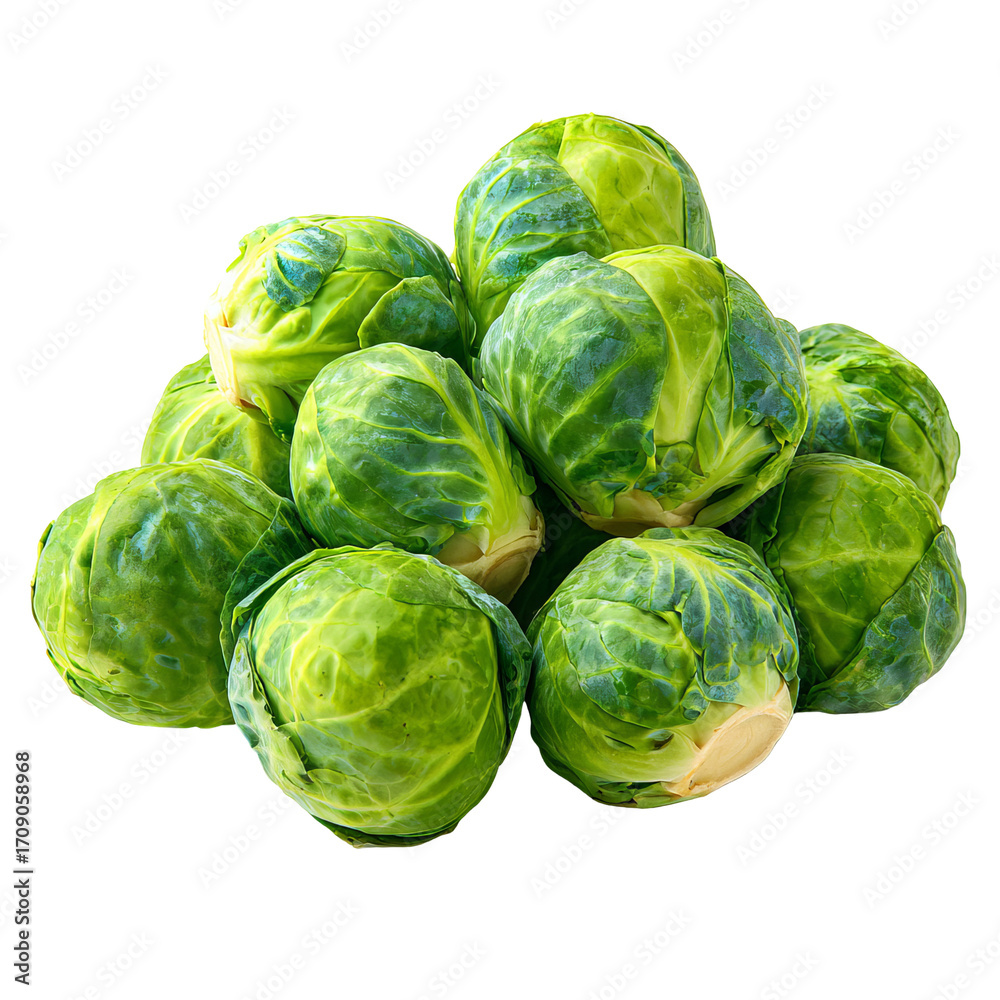 Fototapeta premium Pile of fresh green Brussels sprouts (1)