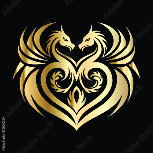 
phoenix head logo design vector template. Luxury heraldic phoenix symbol. Phoenix Bird Wings Logo Design Template.