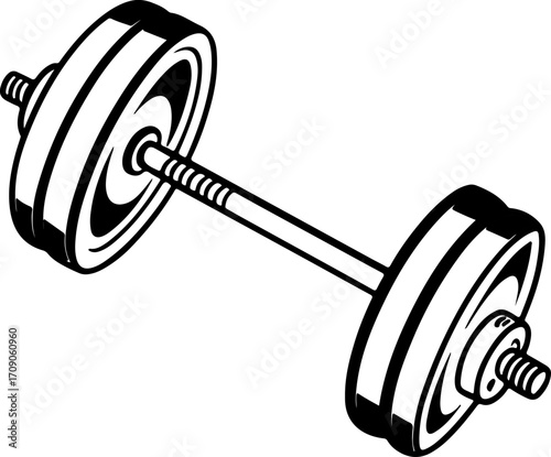 Barbell icon isolated on white background