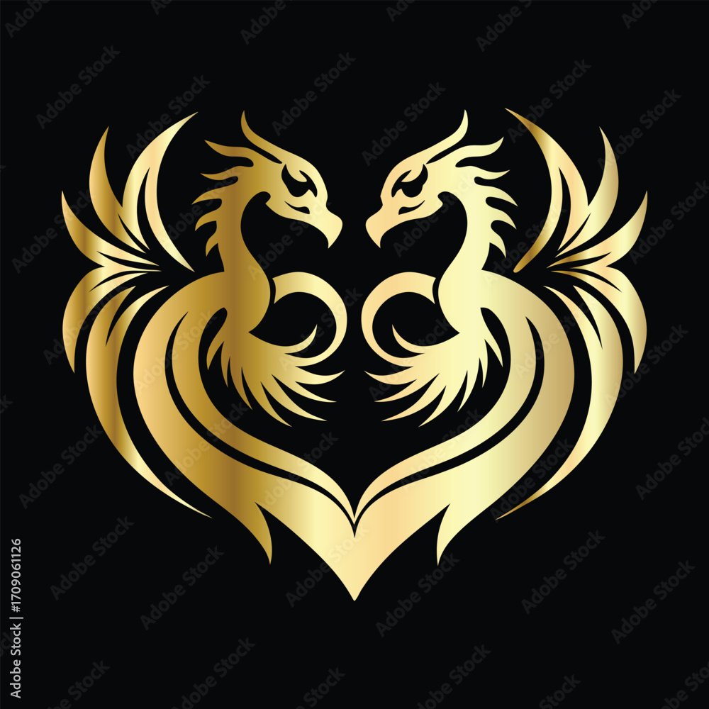 Fototapeta premium phoenix head logo design vector template. Luxury heraldic phoenix symbol. Phoenix Bird Wings Logo Design Template.