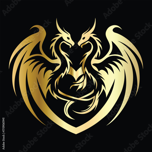 
phoenix head logo design vector template. Luxury heraldic phoenix symbol. Phoenix Bird Wings Logo Design Template.