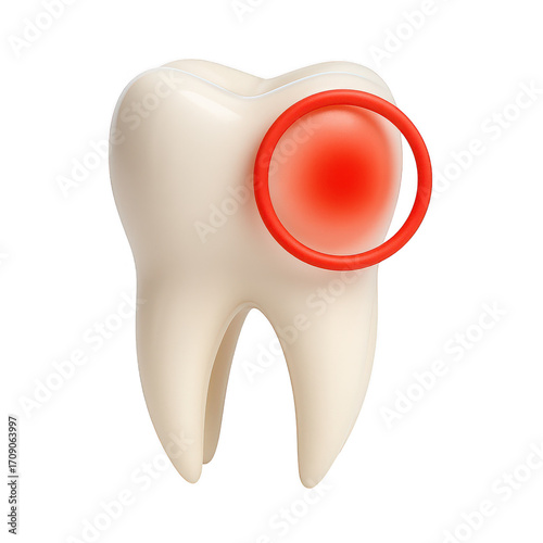 Toothache dental pain problem isolated on transparent background