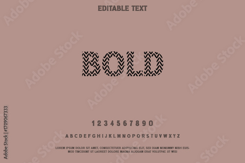 Bold lettering with geometric pattern on dusty rose background
