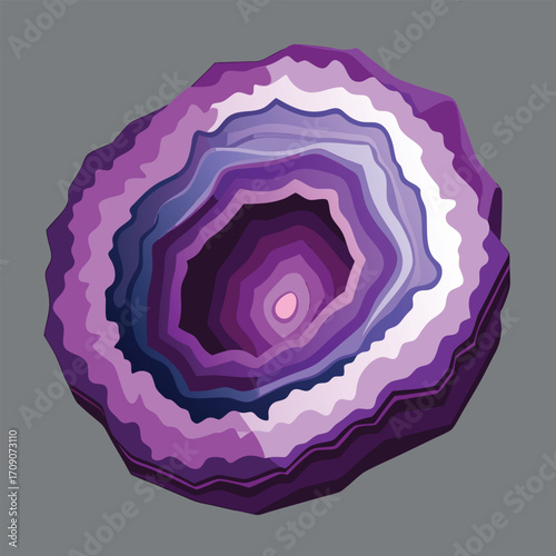 Vibrant Purple Geode Slice with Crystal Cavity amethyst