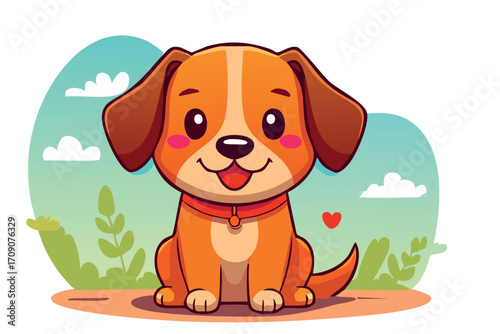 dog with bone, cartoon animal vectors