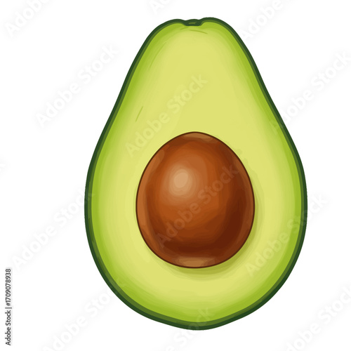 Freshly Cut Avocado A Vibrant and Healthy Illustration of Nature's Goodness