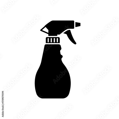 A minimalist black silhouette of a spray bottle, perfect for cleaning, hygiene, and household tasks