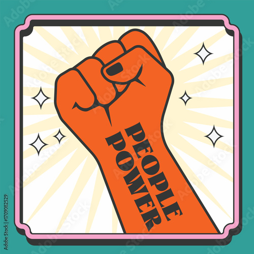 vector illustration of people power