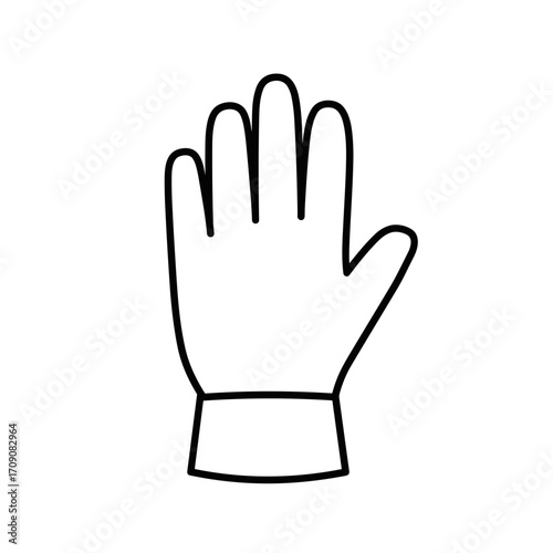 Stylized Hand Outline with Fingers Extended Upward in a Simple Design