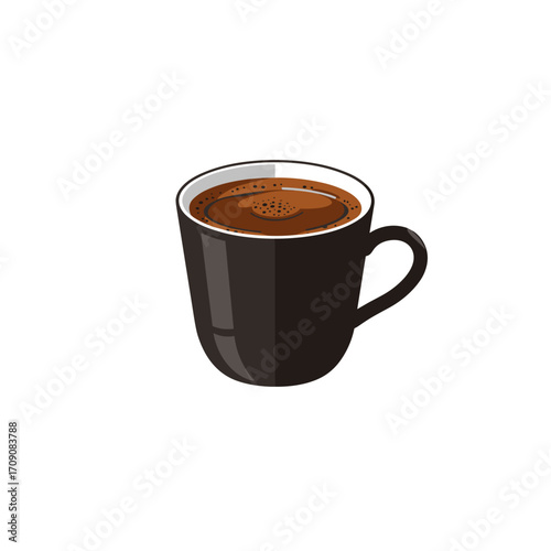 Aromatic Dark Coffee in a Sleek Black Mug