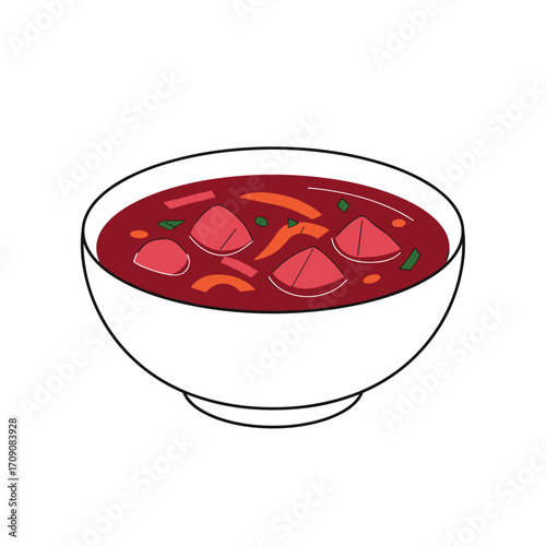 Vibrant Beetroot Soup in a Simple Bowl