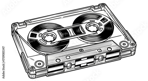 Vintage Cassette Tape Illustration