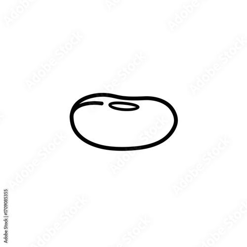 Single Kidney Bean Outline Illustration