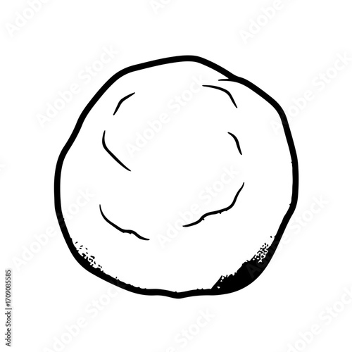 Simple Black and White Hand Drawn Round Object