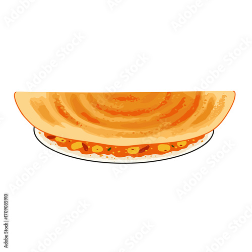 Savory Masala Dosa: Crispy Crepe with Spicy Filling