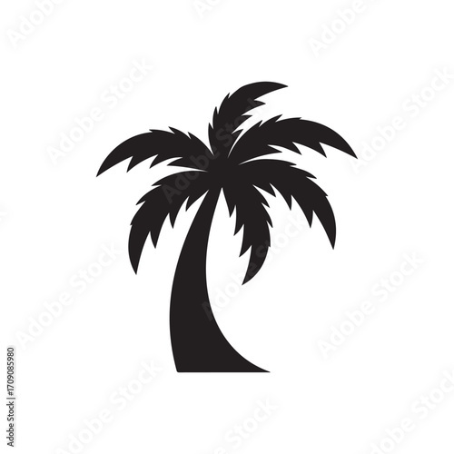 Elegant palm tree icon for tropical brand, nature resort and coastal tourism project