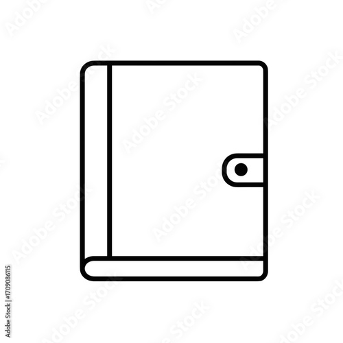 Simple Line Art Illustration of a Closed Wallet