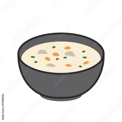 A Simple, Wholesome Bowl of Creamy Vegetable Soup Illustration