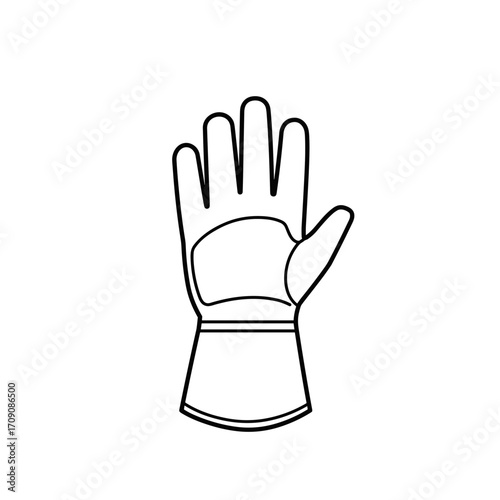 Outlined protective glove with reinforced palm and extended cuff design