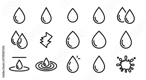 Water Drop Icon Set Collection