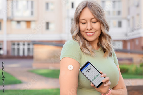 Diabetic woman with glucose...