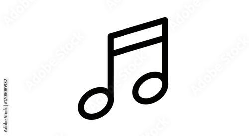 Isolated Black Music Note Symbol