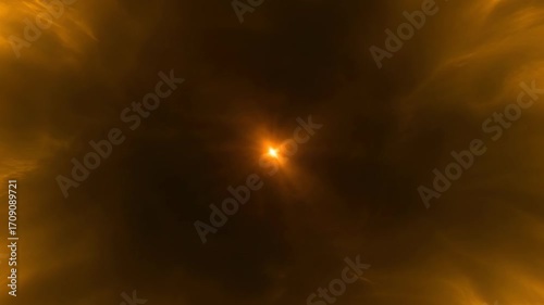 Abstract Golden Light Pulses and Expands from a Central Point in a Seamlessly Looping Rhythmic Background pulse, technology, visual