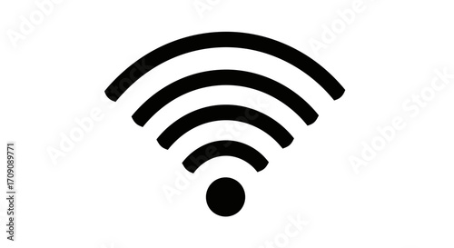 Black and White Wireless Internet Signal Icon