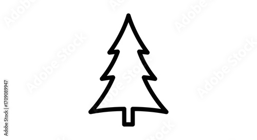 Simple Christmas Tree Outline Icon