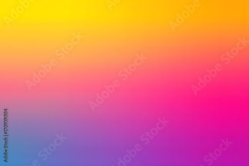 Smooth gradient background blending bright yellow  orange  pink  purple  and blue hues in a vibrant  colorful transition