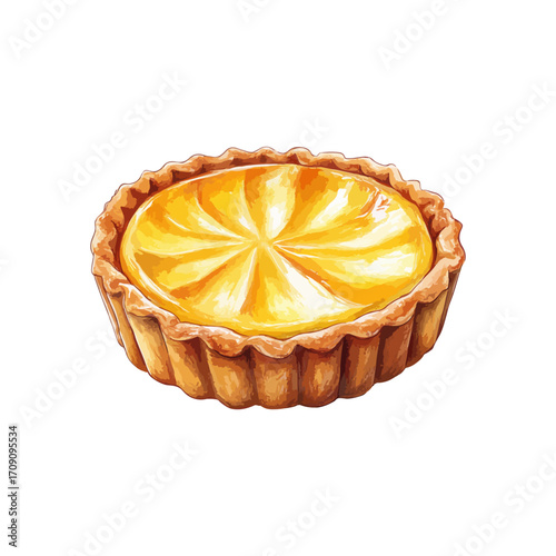 custard tart hand drawn illustration