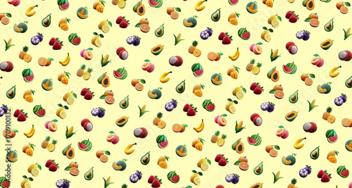 3d Fruit pattern background