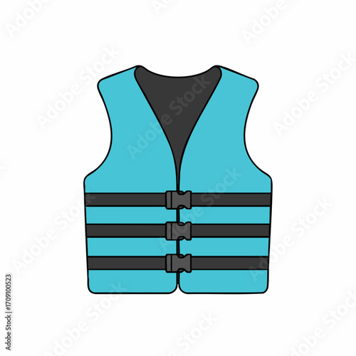 Simple Illustration of a Light Teal Life Vest