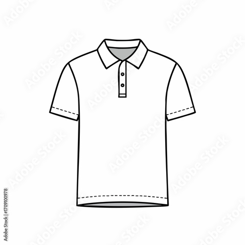 Simple Line Art Illustration of a Classic Polo Shirt Design