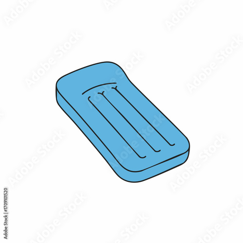 Light Blue Inflatable Air Mattress with Three Chambers