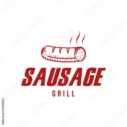 creative design logo sausage grill for your business