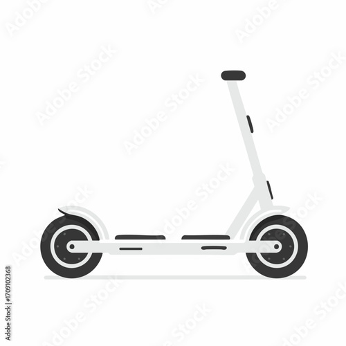 Sleek White Electric Scooter with Black Accents and Minimalist Design