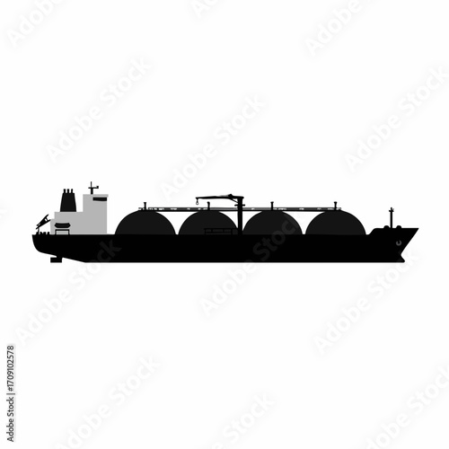 LNG Carrier Vessel Profile Silhouette Illustration