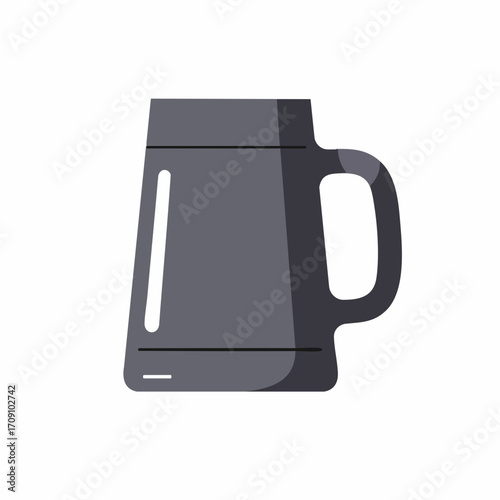Sleek Dark Grey Mug with Subtle Vertical Line Detail