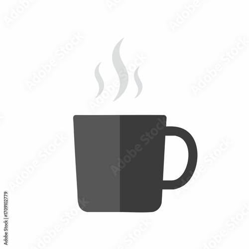 Steaming Hot Beverage in a Dark Mug Icon