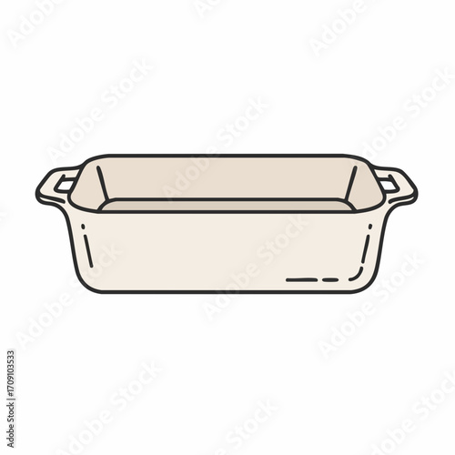 Rectangular Baking Dish with Handles, Beige Ceramic Design