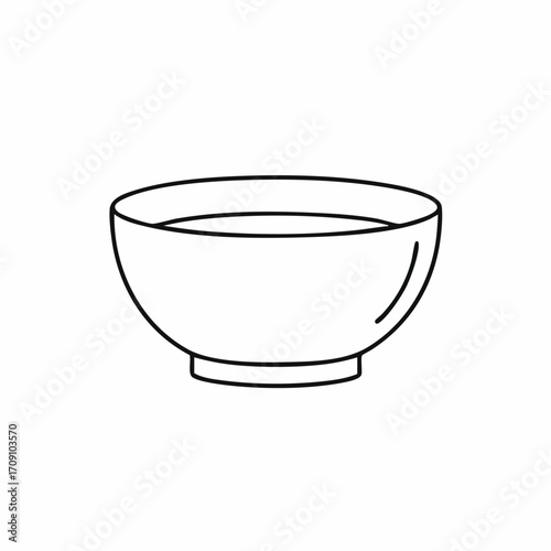 Simple Line Drawing of a Small Filled Bowl