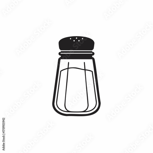 Simple Line Art Illustration of a Salt Shaker