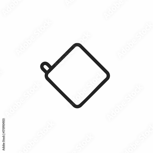 Simple Line Drawing of a Pot Holder with Loop