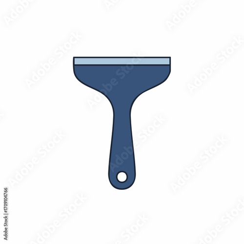 Blue plastic scraper with a hole in the handle and a light blue blade