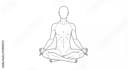 Blank figure in meditation pose