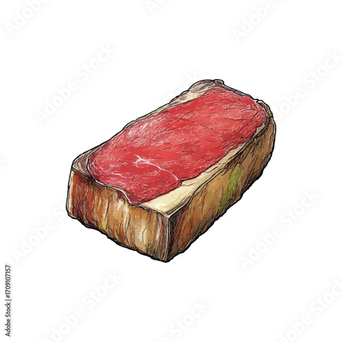 fillet steak hand drawn illustration