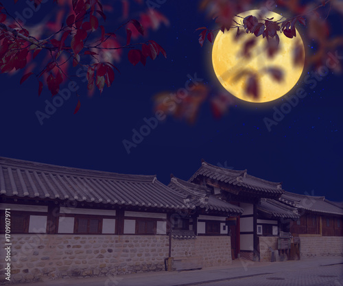 Korean traditional culture festival greeting background