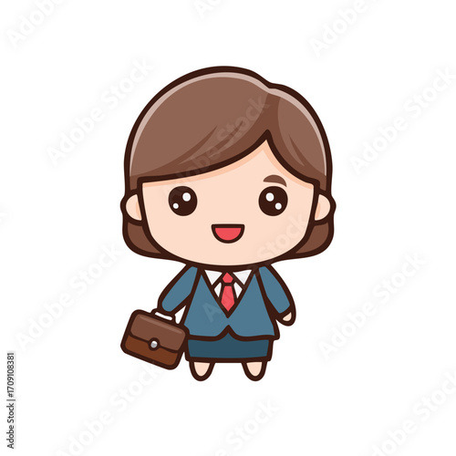 A professional woman with briefcase ready for business
